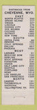 Matchbook Cover - Hitching Post Restaurant Cheyenne WY Feature WEAR