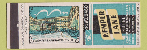 Matchbook Cover - Kemper Lane Hotel Cincinnati OH