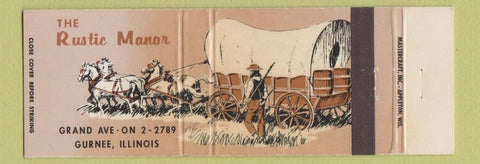 Matchbook Cover - Rustic Manor Gurnee IL covered wagon WEAR
