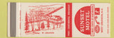 Matchbook Cover - Sunset Motel West Lebanon NH