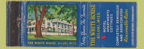 Matchbook Cover - White House Biloxi MS WEAR