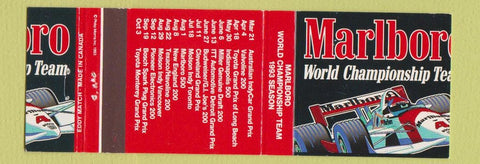 Matchbook Cover - Marlboro Cigarettes 1993 Indy Car auto racing schedule