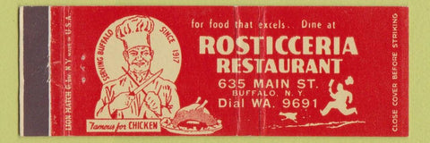 Matchbook Cover - Rosticceria Restaurant Buffalo NY