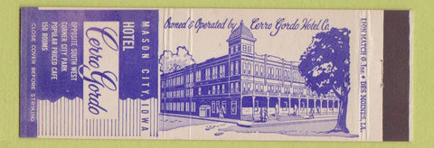 Matchbook Cover - Hotel Cerro Gordo Mason City IA