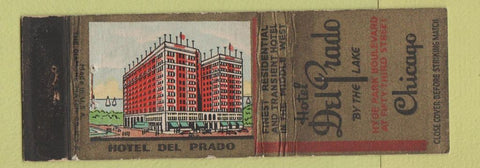 Matchbook Cover - Hotel Del Prado Chicago IL WORN