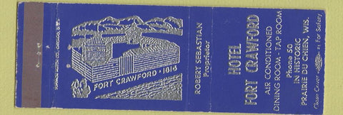 Matchbook Cover - Hotel Fort Crawford Prairie Du Chien WI