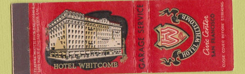 Matchbook Cover - Hotel Whitcomb San Francisco CA feature