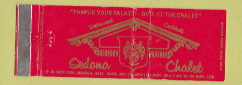 Matchbook Cover - Sedona Chalet AZ