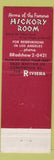 Matchbook Cover - Hotel Riviera Casino Las Vegas NV