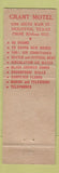 Matchbook Cover - Grant Motel Houston TX WORN