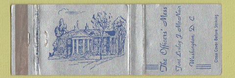 Matchbook Cover - Officers' Mess Fort Lesley J McNAir Washington DC