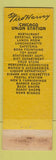 Matchbook Cover - Fred Harvey REstaurants Chicago IL Union Station