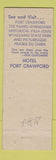 Matchbook Cover - Hotel Fort Crawford Prairie Du Chien WI