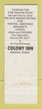 Matchbook Cover - Colony Inn Amana IA WEAR