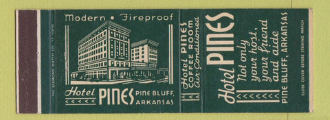 Matchbook Cover - Hotel Pines Pine Bluff AR