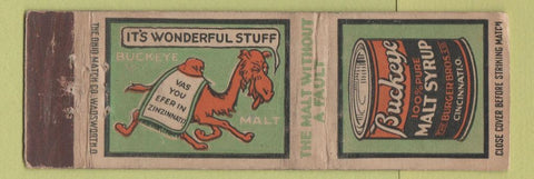 Matchbook Cover - Buckeye Malt Syrup Cincinnati OH OHIO MATCH LONG WEAR