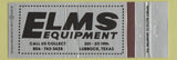 Matchbook Cover - Elms Equipment Lubbock TX