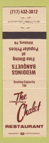 Matchbook Cover - The Livingston's Chalet Restaurant Dillsburg PA