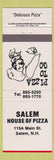 Matchbook Cover - Salem House of Pizza Salem NH