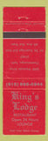 Matchbook Cover - King's Lodge Restaurant Chattanooga TN