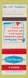 Matchbook Cover - Del Haven Foods Grocery