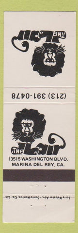 Matchbook Cover - The Lair Marina Del Rey CA lion