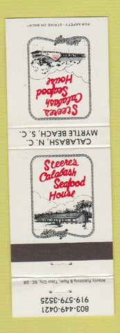 Matchbook Cover - Steer's Calabash Seafood House NC Myrtle Beach SC