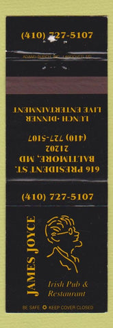 Matchbook Cover - James Joyce Irish Pub Baltimore MD