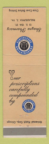Matchbook Cover - Shayne Drugs Philadelphia PA
