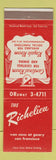Matchbook Cover - The Richelieu San Francisco CA