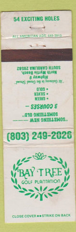 Matchbook Cover - Bay Tree Golf Plantation North Myrtle Beach SC WORN
