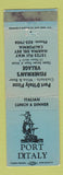 Matchbook Cover - Port D' Italy Marina Del Rey CA pizza WORN