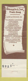 Matchbook Cover - Smuggler's Inn CHAIN WEAR
