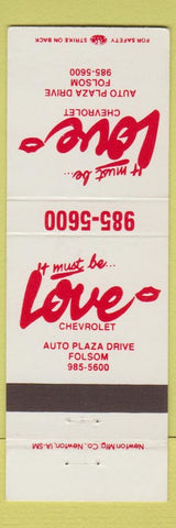 Matchbook Cover - It Must Be Lome Chevrolet Folsom CA