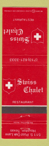 Matchbook Cover - Swiss Chalet Restaurant Houston TX