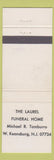 Matchbook Cover - Laurel Funeral Home West Keansburg NJ