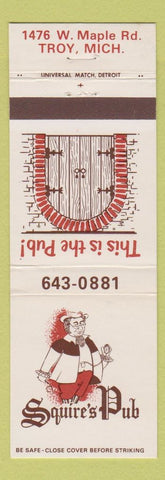 Matchbook Cover - Squire's Pub Troy MI