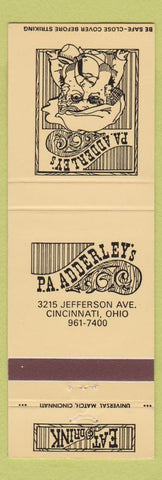 Matchbook Cover - PA Adderley's Cincinnati OH