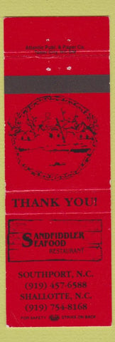 Matchbook Cover - Sandfiddler Seafood Restaurant Southport NC Shallotte