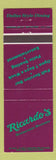 Matchbook Cover - Ricardo's Restuarant Mexican Dallas TX