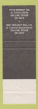 Matchbook Cover - Ricardo's Restuarant Mexican Dallas TX
