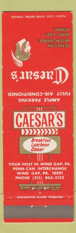 Matchbook Cover - Caesar's Restaurant Wind Gap PA