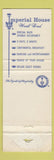 Matchbook Cover - Imperial House Motels  WORN