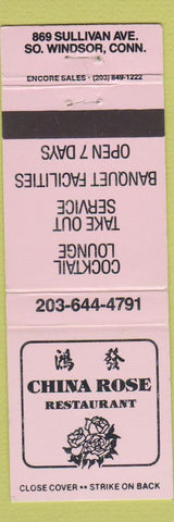 Matchbook Cover - China Rose Restaurant South Windsor CT