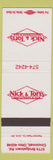 Matchbook Cover - Nick and Tom's Restaurant Bar Cincinnati OH