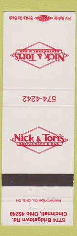 Matchbook Cover - Nick and Tom's Restaurant Bar Cincinnati OH