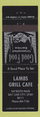 Matchbook Cover - Lambs Grill Cafe Salt Lake City UT