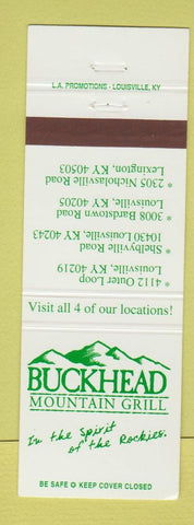 Matchbook Cover - Buckhead Mountain Grill Lexington Louisville KY