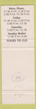 Matchbook Cover - Hong Kong Restaurant Chinese Great Falls MT WEAR