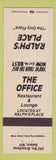 Matchbook Cover - Ralph's Place the Office Salem NH